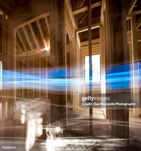 residential house construction - motion - timber window frames stock pictures, royalty-free photos & images