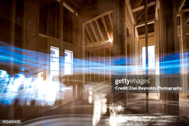 residential house construction - motion - timber window frames stock pictures, royalty-free photos & images