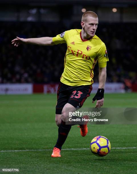 Ben Watson of Watford during the Premier League match between Watford and Leicester City at Vicarage Road on December 26, 2017 in Watford, England.