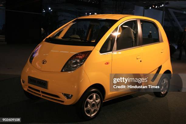 Tata Nano, the world's cheapest car by Tata motors, at the 9th Auto Expo in New Delhi.