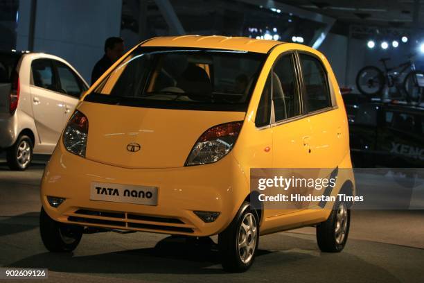 Tata Nano, the world's cheapest car by Tata motors, at the 9th Auto Expo in New Delhi.