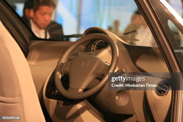 Tata Nano, the world's cheapest car by Tata motors, at the 9th Auto Expo in New Delhi.