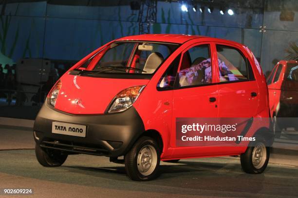 Tata Nano, the world's cheapest car by Tata motors, at the 9th Auto Expo in New Delhi.