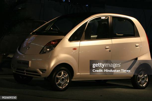 Tata Nano, the world's cheapest car by Tata motors, at the 9th Auto Expo in New Delhi.