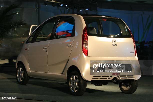 Tata Nano, the world's cheapest car by Tata motors, at the 9th Auto Expo in New Delhi.