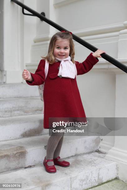 In this handout photo supplied by the Duke and Duchess of Cambridge, Princess Charlotte poses for a photograph taken by her mother, Catherine,...