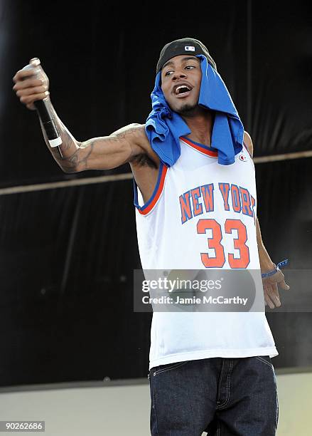 Rapper Antoine Reed 'Mikey Rocks' of The Cool Kids performs during the 2009 All Points West Music & Arts Festival at Liberty State Park on August 1,...