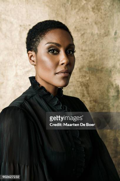 Actor Christine Adams of the CW network television show 'Black Lightning'' poses for a portrait during the 2018 Winter TCA Tour at Langham Hotel at...
