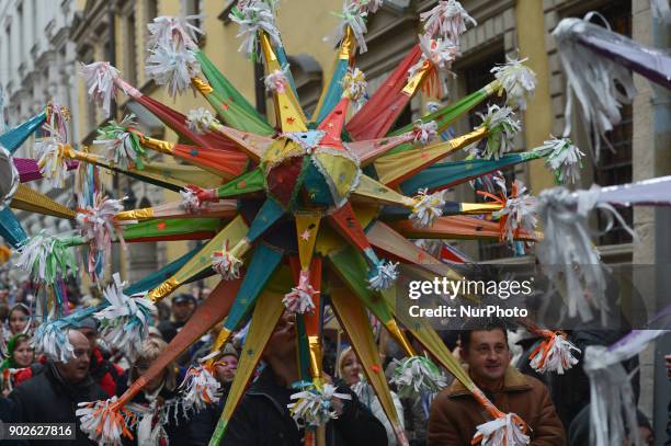 Huge crowd during the Christmas Stars Parade that take place in Lviv on the second day of Christmas and run from Rynok Square and finishes Svobody...