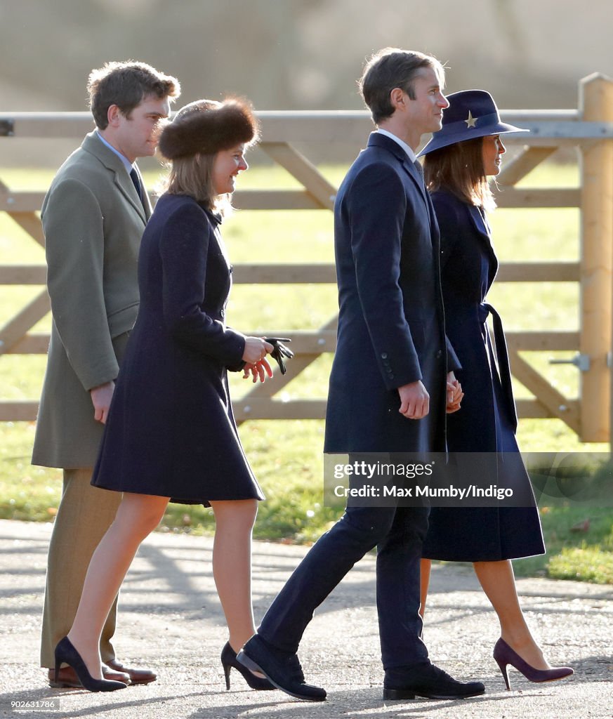 Members Of The Royal Family Attend St Mary Magdalene Church In Sandringham