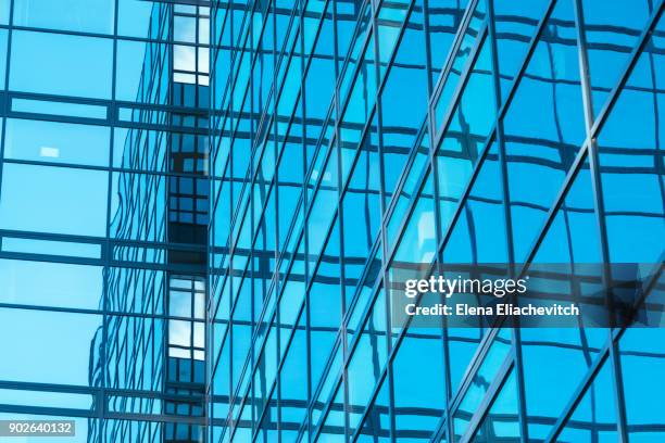 glass facade of office building - eliachevitch stock pictures, royalty-free photos & images