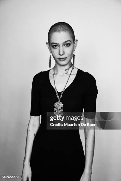 Asia Kate Dillon from Showtime's Billions poses for a portrait during the 2018 Winter TCA Tour at Langham Hotel at Langham Hotel on January 6, 2018...