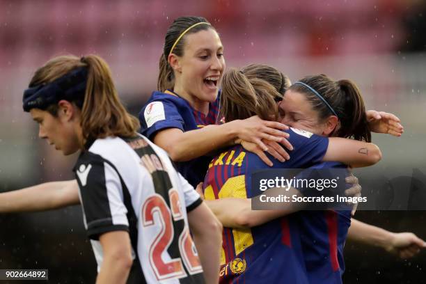 Elise Bussaglia of FC Barcelona Women celebrates 1-0 with Alexia Putellas Segura of FC Barcelona Women during the Iberdrola Women's First Division...