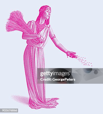 Demeter Definition Demeter Goddess Of The Harvest And Fertility Sowing Seeds High-Res ...