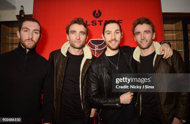 Henry Wade, William Wade, Ross Turner and Hugo Turner attend luxury emporium, Liberty London, London Fashion Week Mens Event to celebrate the launch...