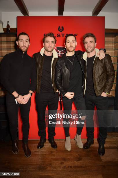 Henry Wade, William Wade, Ross Turner and Hugo Turner attend luxury emporium, Liberty London, London Fashion Week Mens Event to celebrate the launch...