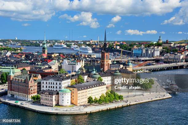 riddarholmen eiland, stockholm - kungsholmen town hall stockfoto's en -beelden