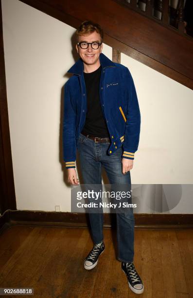 Fletcher Cowan attends luxury emporium, Liberty London, London Fashion Week Mens Event to celebrate the launch of the Belstaff Origins collection in...