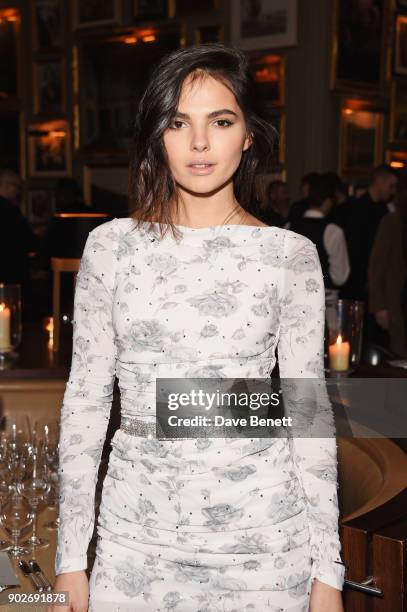 Doina Ciobanu attends the GQ London Fashion Week Men's 2018 closing dinner hosted by Dylan Jones and Rita Ora at Berners Tavern on January 8, 2018 in...