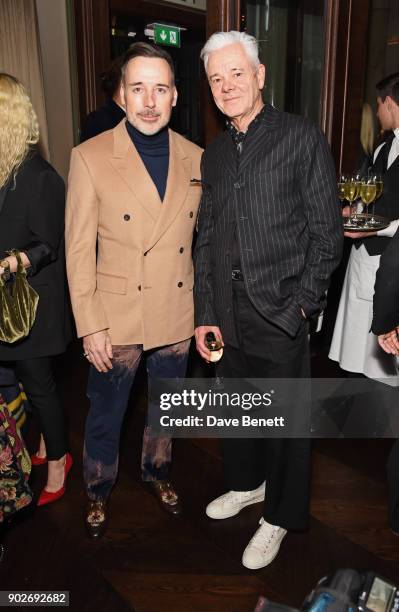 David Furnish and Gordon Richardson attend the GQ London Fashion Week Men's 2018 closing dinner hosted by Dylan Jones and Rita Ora at Berners Tavern...