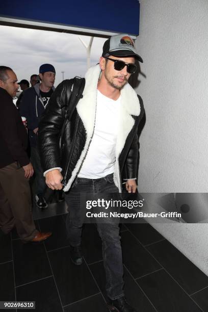 James Franco is seen at LAX on January 08, 2018 in Los Angeles, California.