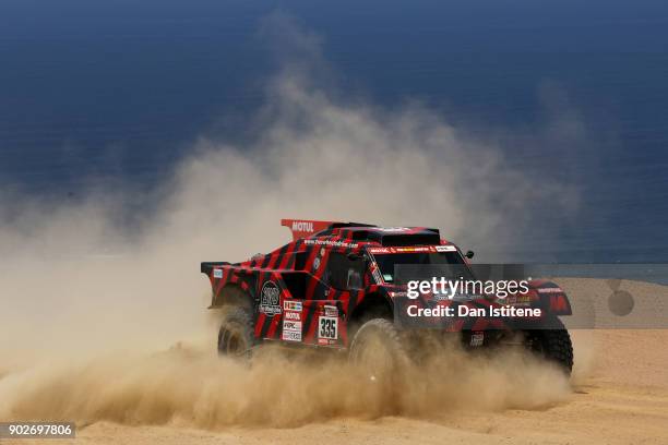 Eugenio Amos of Italy and Two Wheels Drive drives with co-driver Sebastien Delaunay of France in the Ford Buggy 2WD in the Classe : T1.3 : 2 Roues...