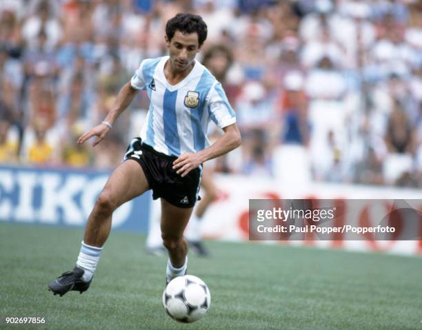 Osvaldo Ardiles in action for Argentina during the FIFA World Cup match between Argentina and Brazil at the Estadio Sarria in Barcelona, 2nd July...