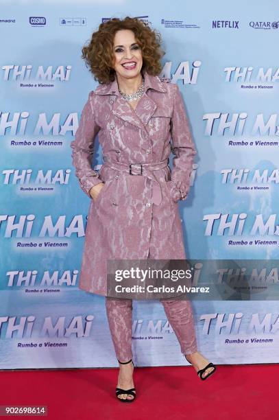 Spanish actress Adriana Ozores attends 'Thi Mai Rumbo a Vietnam' premiere at the Callao cinema on January 8, 2018 in Madrid, Spain.