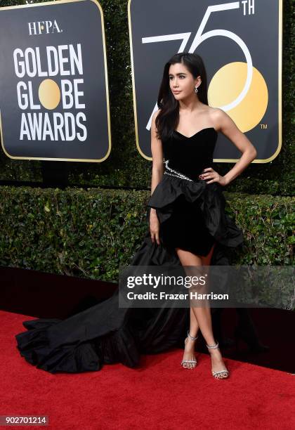 Praya Lundberg attends The 75th Annual Golden Globe Awards at The Beverly Hilton Hotel on January 7, 2018 in Beverly Hills, California.