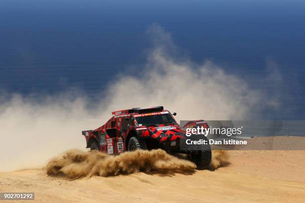 Eugenio Amos of Italy and Two Wheels Drive drives with co-driver Sebastien Delaunay of France in the Ford Buggy 2WD in the Classe : T1.3 : 2 Roues...