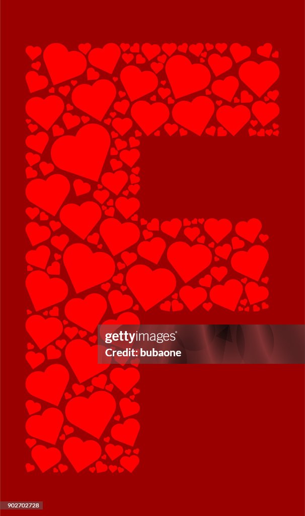 Letter F Icon With Red Hearts Love Pattern High-Res Vector Graphic - Getty  Images