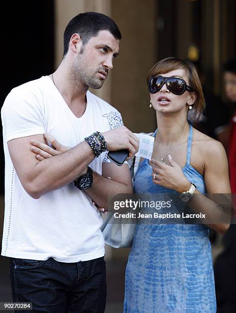 Maksim Chmerkovskiy and Karina Smirnoff sighting at the Grove on August 30, 2009 in Los Angeles, California.