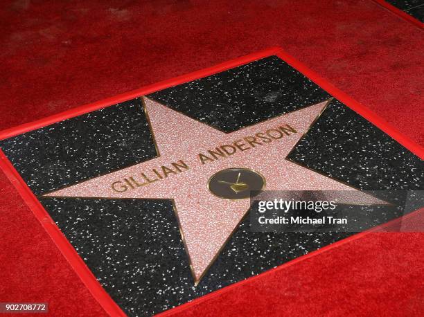 General view of atmosphere at the ceremony honoring Gillian Anderson with a Star on The Hollywood Walk of Fame held on January 8, 2018 in Hollywood,...