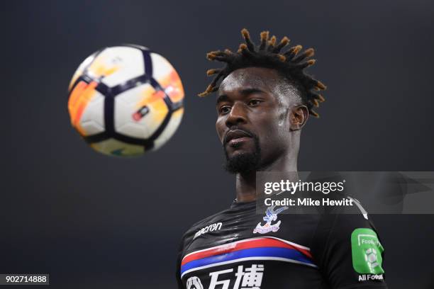 Pape Souare of Crystal Palace in action during The Emirates FA Cup Third Round match between Brighton & Hove Albion and Crystal Palace at Amex...