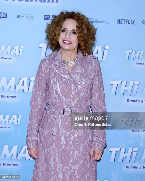 Adriana Ozores attends the 'Thi Mai Rumbo a Viet Nam' premiere at Callao cinema on January 8, 2018 in Madrid, Spain.