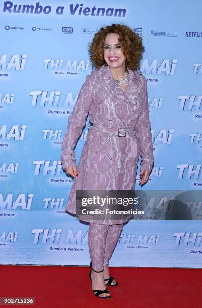 Adriana Ozores attends the 'Thi Mai Rumbo a Viet Nam' premiere at Callao cinema on January 8, 2018 in Madrid, Spain.