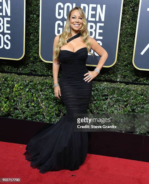 Mariah Carey arrives at the 75th Annual Golden Globe Awards at The Beverly Hilton Hotel on January 7, 2018 in Beverly Hills, California.