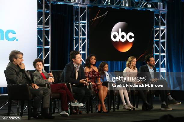 Actors Michael Imperioli, Elisha Henig, actor/executive producer Zach Braff, actors Tiya Sircar, Audyssie James, Hillary Anne Matthews and executive...