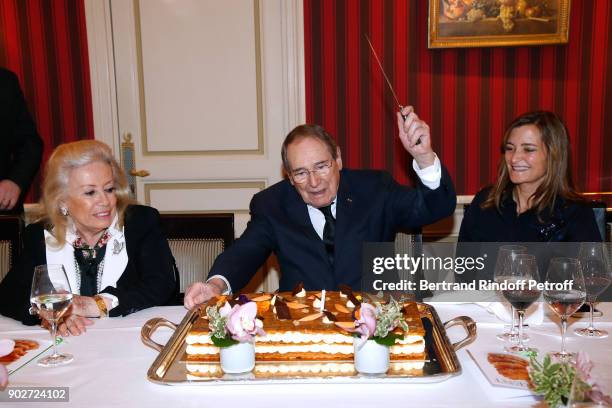 Robert Hossein celebrates his 90th Anniversary at "Laurent Restaurant" on January 8, 2018 in Paris, France.