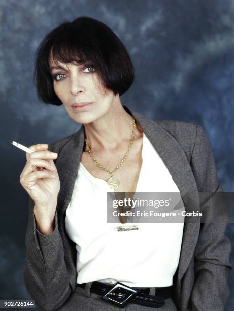 Singer Marie Laforet poses during a portrait session in Paris, France on .