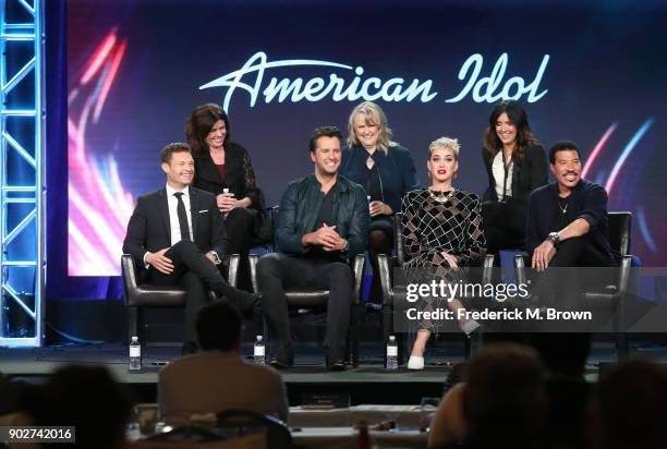 Executive producer Jennifer Mullin, showrunner/executive producer Trish Kinane, co-executive producer Megan Michaels Wolflick host Ryan Seacrest,...