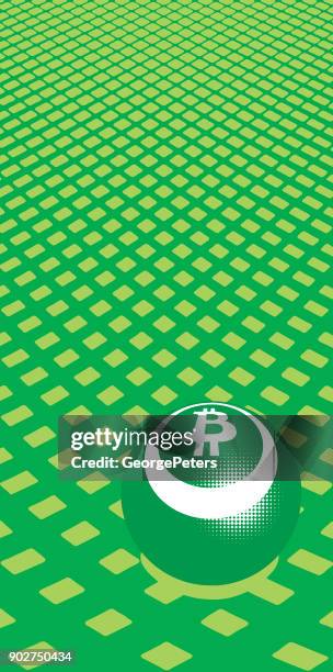 colorful engraving of bitcoin background with halftone pattern - dark web stock illustrations