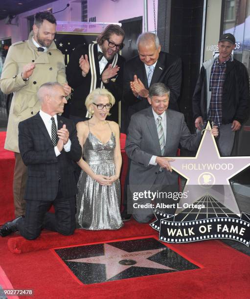 Councimember Mitch O'Farrel, actor Joel McHale, actress Gillian Anderson, writer Bryan Fuller, Hollywood Chamber of Commerce President and CEO, Leron...