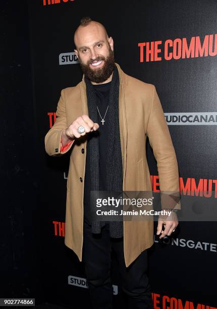 Mark Herzlich of the New York Giants attends the "The Commuter" New York Premiere at AMC Loews Lincoln Square on January 8, 2018 in New York City.