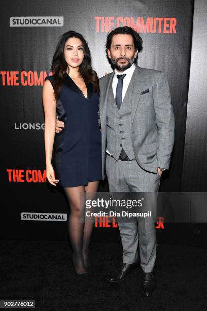 Director Jaume Collet-Serra and wife Diba Adami attend "The Commuter" New York premiere at AMC Loews Lincoln Square on January 8, 2018 in New York...