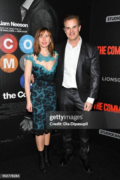 Screenwriter Byron Willinger and guest attend "The Commuter" New York premiere at AMC Loews Lincoln Square on January 8, 2018 in New York City.