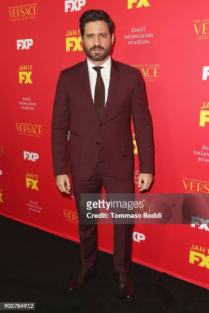 Edgar Ramirez attends the Premiere Of FX's "The Assassination Of Gianni Versace: American Crime Story" at ArcLight Hollywood on January 8, 2018 in...
