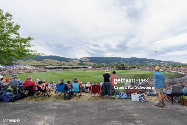 General view of Saxton Oval during the second match in the One Day International series between New Zealand and Pakistan at Saxton Field on January...