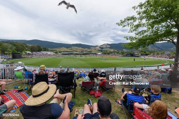 General view of Saxton Oval during the second match in the One Day International series between New Zealand and Pakistan at Saxton Field on January...