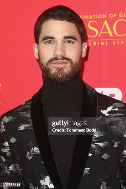 Darren Criss attends the Premiere Of FX's "The Assassination Of Gianni Versace: American Crime Story" at ArcLight Hollywood on January 8, 2018 in...